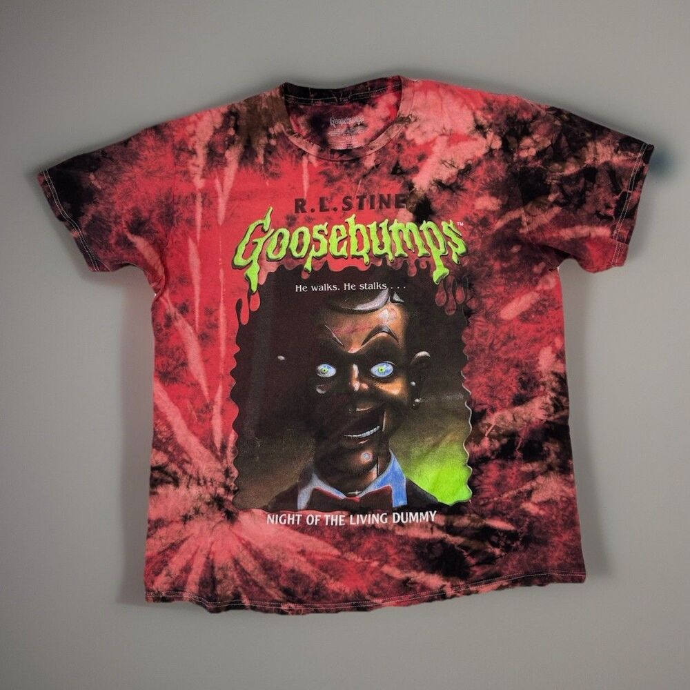 R L Stine Goosebumps The Living Dummy Tie Dye T-Shirt Adult Large